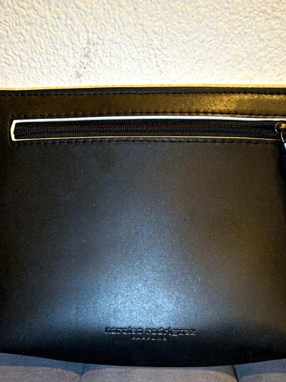 Black Leather Narciso Rodriguez Parfum Leather Pouch